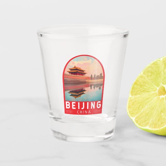 Peking China Reise Kunst Emblem Schnapsglas (Vorderseite)