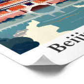 Peking China Reise Vintage Illustration Poster (Ecke)