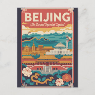 Peking China Retro-Reiseposter Vintage-Kunst Postkarte