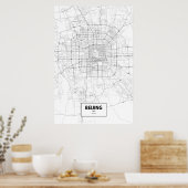 Peking, China (schwarz auf weiß) Poster (Küche)