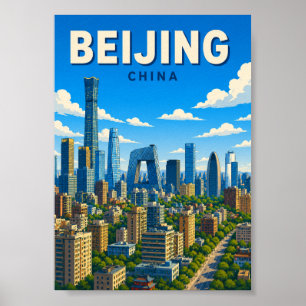 Peking China Skyline Moderne Stadtansicht Poster