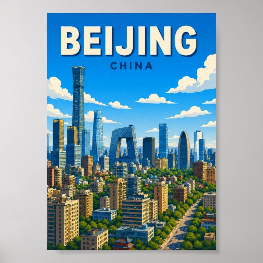 Peking China Skyline Moderne Stadtansicht Poster (Vorne)