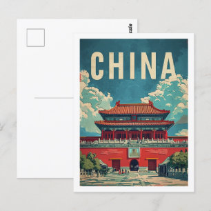 Peking China Tiongkok Vintage Berühmter Reiseort Postkarte