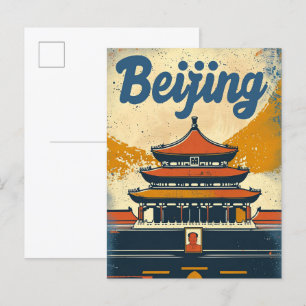 Peking China Vintag Retro Reisevorführung Postkarte