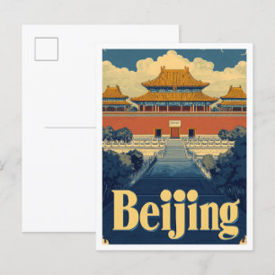Peking China Vintage Reise - Illustration Postkarte