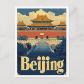 Peking China Vintage Reise - Illustration Postkarte (Vorderseite)