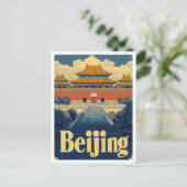 Peking China Vintage Reise - Illustration Postkarte (Stehend Vorderseite)
