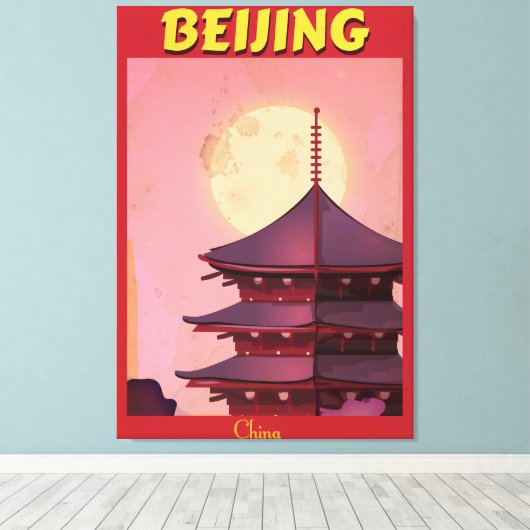 Peking China Vintage Reiseplakat Leinwanddruck (Insitu (Holzboden))