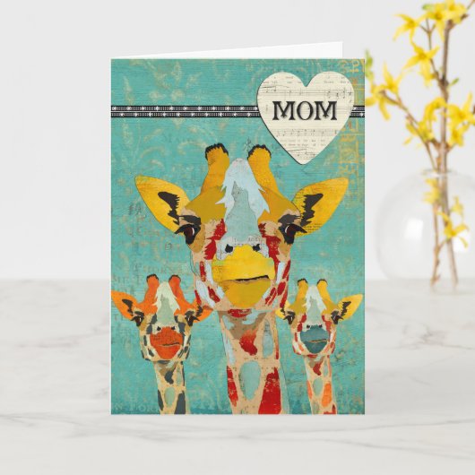 Peking Giraffen Muttertagskarte Karte (Gelbe Blume)