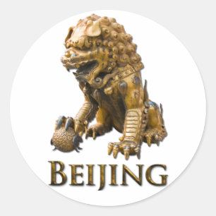 PEKING-Löwe Runder Aufkleber