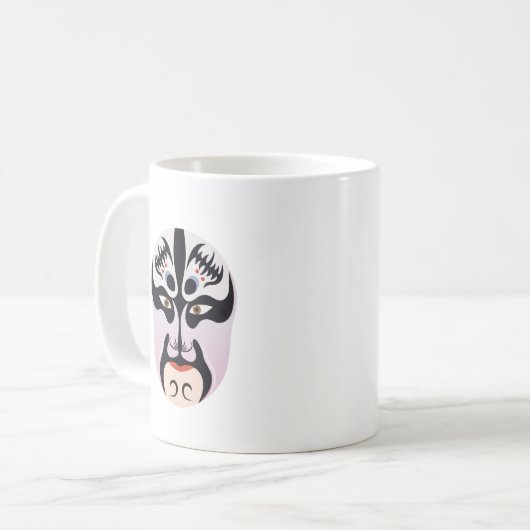 Peking Oper Make-up Zhang Fei Kaffeetasse (Vorderseite Links)
