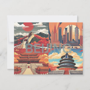 Peking Postcard - Künstlerisch Postkarte