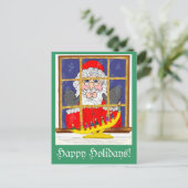Peking Santa Postcard Feiertagspostkarte (Stehend Vorderseite)