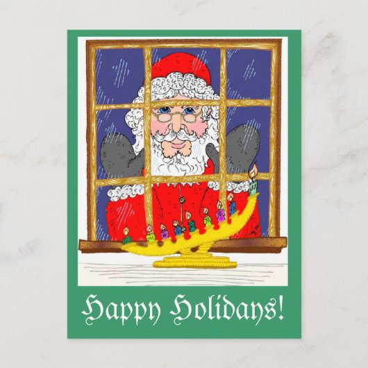 Peking Santa Postcard Feiertagspostkarte (Vorderseite)