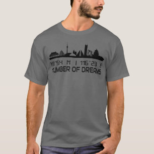 Peking Skyline GPS koordiniert Silhouette China 1 T-Shirt