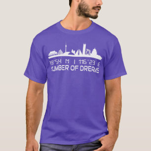 Peking Skyline GPS koordiniert Silhouette China T-Shirt