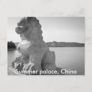 Peking Sommerpalast Löwenstatue Vintage Postkarte