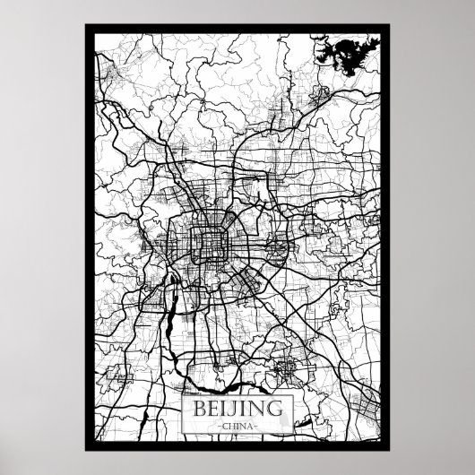 Pekinger China Karte Poster (Vorne)