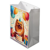 Pekinger Geburtstagsfeier Mittlere Geschenktüte (Rückseite Schrägansicht)