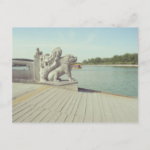 Pekinger Sommerpalastbrücke Vintage Postkarte