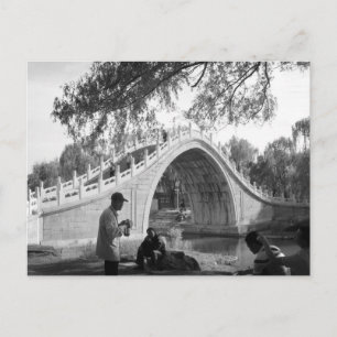 Pekinger Sommerpalastbrücke Vintage Postkarte