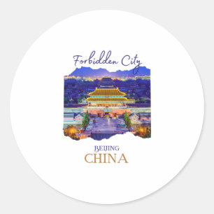 Pekinger Stadt Verbotene China Souvenir Männer Jun Runder Aufkleber