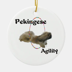 Pekingese Agilität Keramikornament