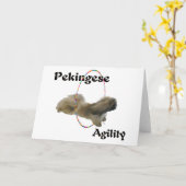 Pekingese Agility Grußkarte Karte (Gelbe Blume)