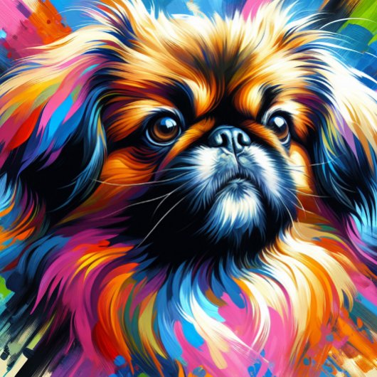 Pekingese AkrylPrintwerbung | Farblich | Lebhaft Puzzle