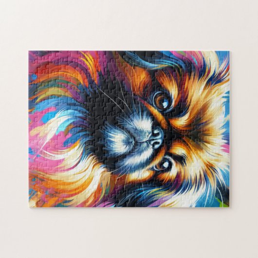 Pekingese AkrylPrintwerbung | Farblich | Lebhaft Puzzle (Horizontal)