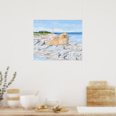 Pekingese am Leuchtturm Poster (Küche)