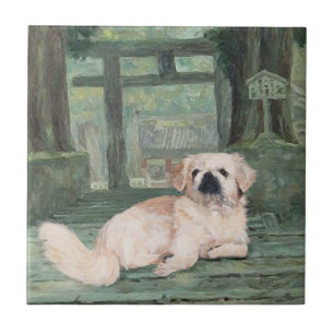 Pekingese am Orientalischen Tor Fliese