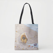 Pekingese am Strand Tasche (Vorderseite)