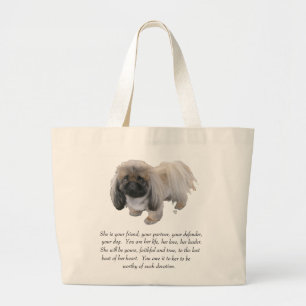 Pekingese Andenken - WEIBLICH Jumbo Stoffbeutel