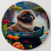 Pekingese auf dem Paddle: Ein Landschaftliches Abe Button (Vorderseite)