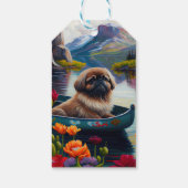 Pekingese auf dem Paddle: Ein Landschaftliches Abe Geschenkanhänger (Rückseite)