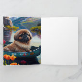 Pekingese auf dem Paddle: Ein Landschaftliches Abe Karte (Innenseite)