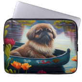 Pekingese auf dem Paddle: Ein Landschaftliches Abe Laptopschutzhülle (Vorderseite)
