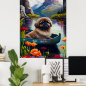 Pekingese auf dem Paddle: Ein Landschaftliches Abe Poster (Heimbüro)