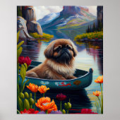 Pekingese auf dem Paddle: Ein Landschaftliches Abe Poster (Vorne)