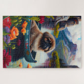 Pekingese auf dem Paddle: Ein Landschaftliches Abe Puzzle (Horizontal)