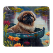 Pekingese auf dem Paddle: Ein Landschaftliches Abe Schneidebrett (Vorderseite)