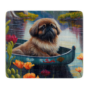 Pekingese auf dem Paddle: Ein Landschaftliches Abe Schneidebrett