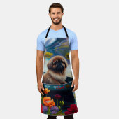 Pekingese auf dem Paddle: Ein Landschaftliches Abe Schürze (Getragen)