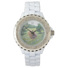 Pekingese auf einer Wiese Armbanduhr