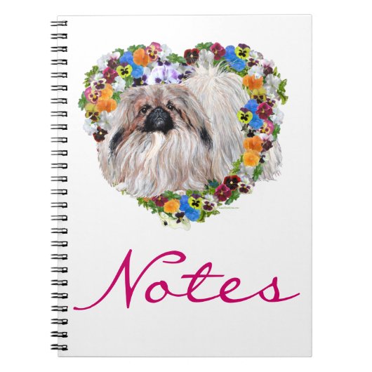 Pekingese bei Stiefmütterchen Notizblock (Vorderseite)