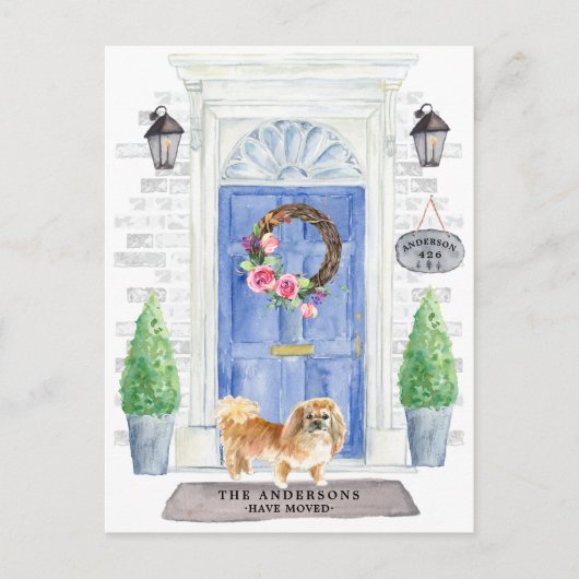 Pekingese Bewegungshinweis Postkarte (Vorderseite)