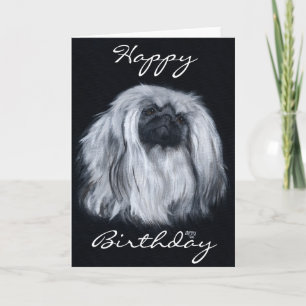 Pekingese Birthday Grußkarte Karte