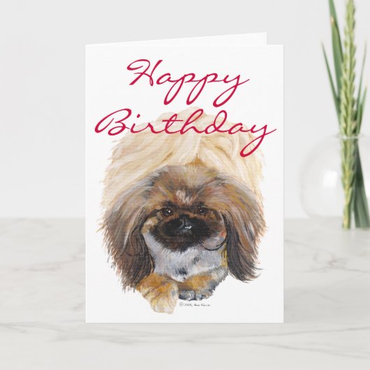 Pekingese Birthday Grußkarte Karte (Vorderseite)