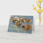 Pekingese Birthday Grußkarte Karte (Gelbe Blume)